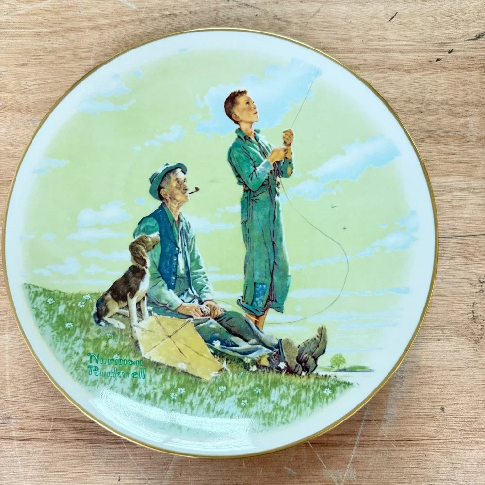 Vtg Gorham Norman Rockwell Four Seasons Collector Plates Set of 4 1971 1976 MINT